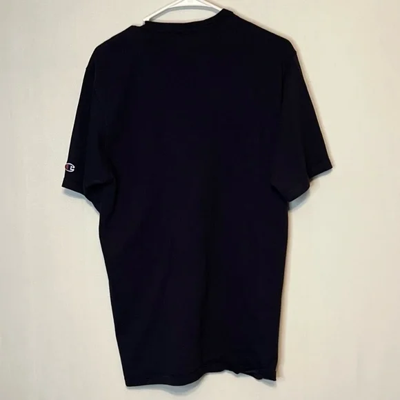 Champion Mens Classic Jersey Script Logo T-Shirt Navy Blue Large. - Picture 2 of 6